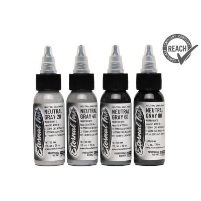Tinta Gris Eternal Ink - Paquete Completo - 30ml
